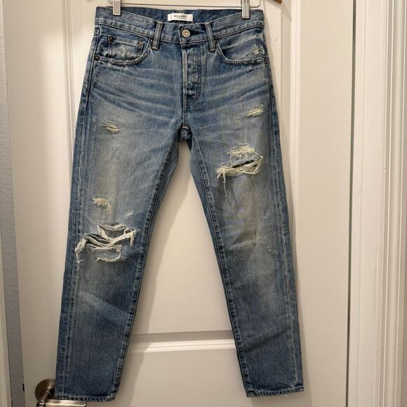 New Moussy Vintage Tapered Distressed Jeans Size 26 - Picture 1 of 6